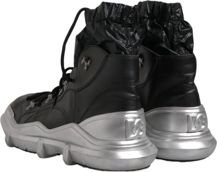 Black Nylon Galileo High Top Sneakers Men's Shoes (Pre-Owned) - Image 5