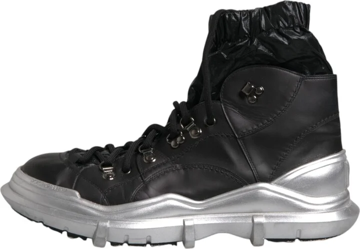 Black Nylon Galileo High Top Sneakers Men's Shoes (Pre-Owned) - Image 6