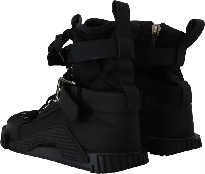 Black Nylon High Top Sorrento Sneakers Women's Shoes (Pre-Owned) - Image 2