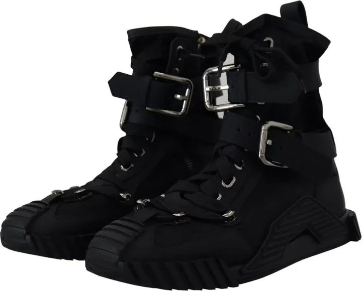 Black Nylon High Top Sorrento Sneakers Women's Shoes (Pre-Owned) - Image 4