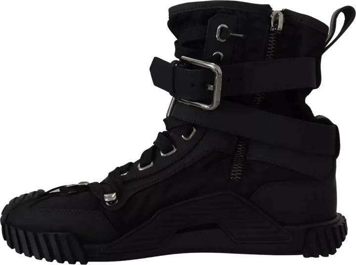 Black Nylon High Top Sorrento Sneakers Women's Shoes (Pre-Owned) - Image 5