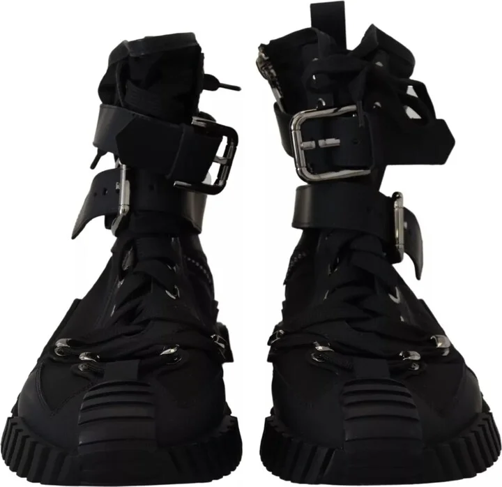 Black Nylon High Top Sorrento Sneakers Women's Shoes (Pre-Owned) - Image 6