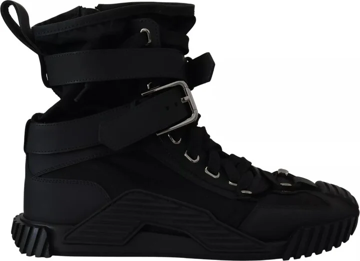 Black Nylon High Top Sorrento Sneakers Women's Shoes (Pre-Owned)