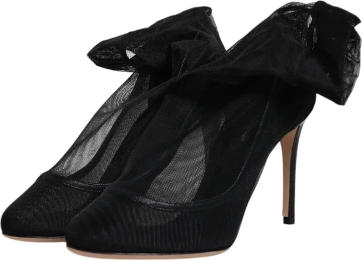 Black Nylon Mesh Sock Style Boots Women's Shoes - Image 4