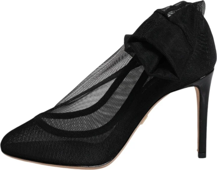 Black Nylon Mesh Sock Style Boots Women's Shoes - Image 6