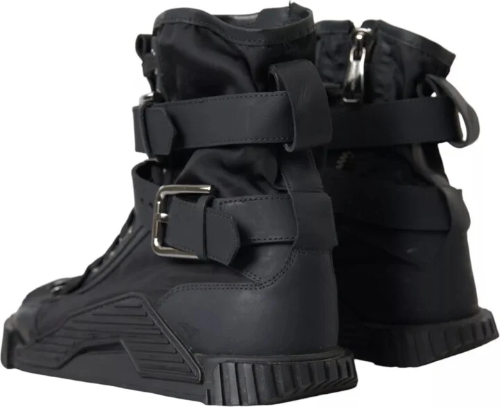 Black Nylon NS1 High Top Sneakers Women's Shoes (Pre-Owned) - Image 3