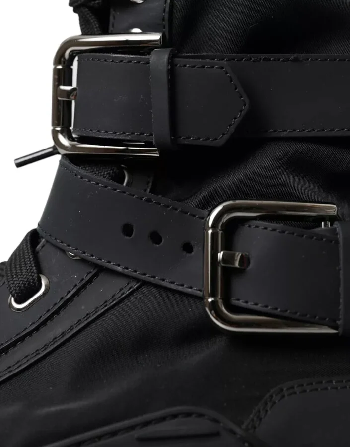 Black Nylon NS1 High Top Sneakers Women's Shoes (Pre-Owned) - Image 4