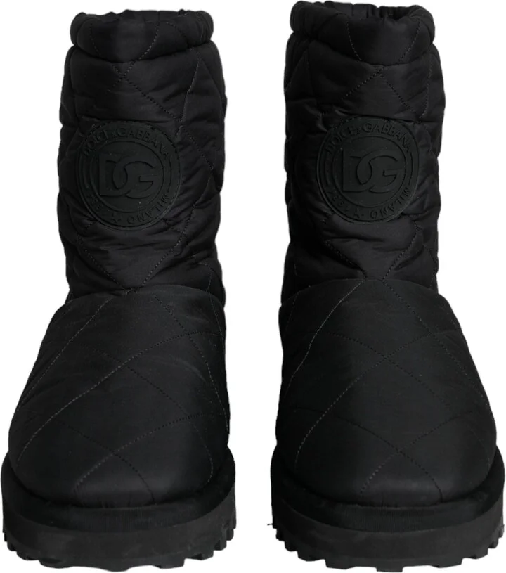 Black Nylon Padded Mid Calf Men Boots Men's Shoes - Image 2