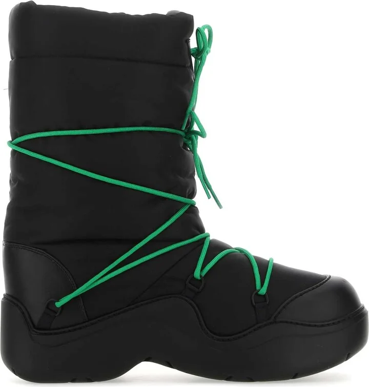 Black Nylon Puddle Bomber Boots