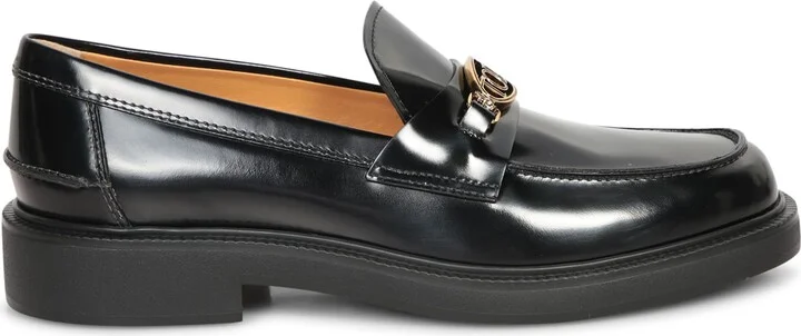 Black Oval Logo Loafers