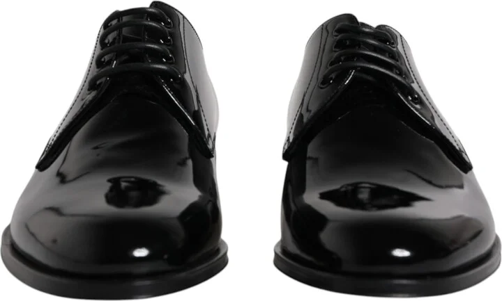 Black Patent Leather Derby Formal Dress Men's Shoes - Image 2