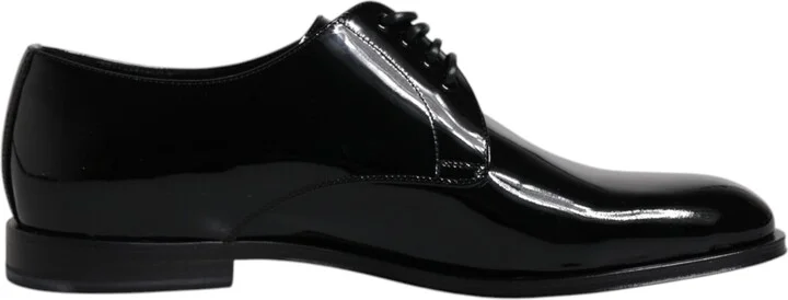 Black Patent Leather Derby Formal Dress Men's Shoes