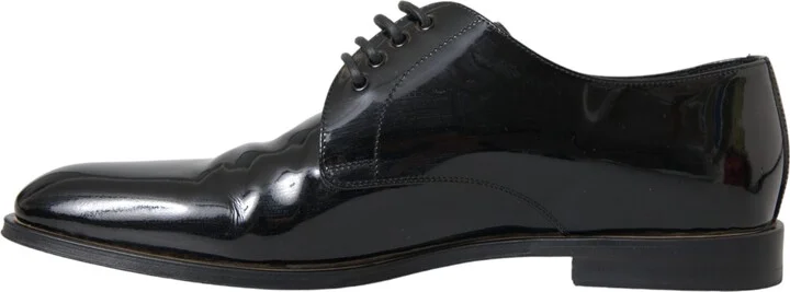 Black Patent Leather Derby Formal Dress Men's Shoes (Pre-Owned) - Image 5