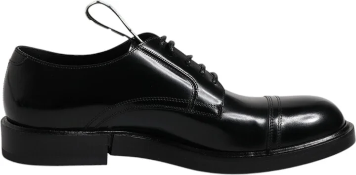 Black Patent Leather Derby Lace Up Formal Dress Men's Shoes