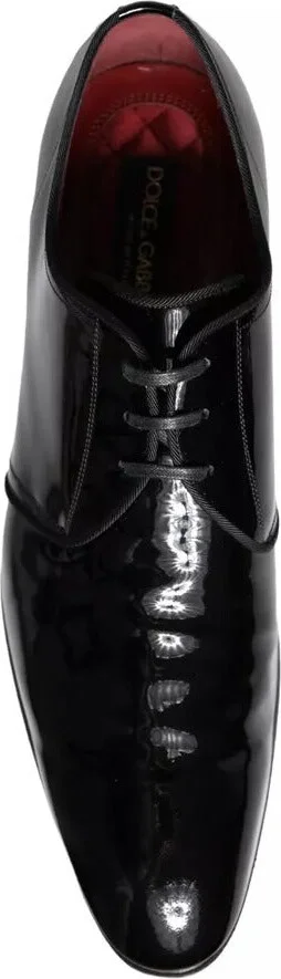 Black Patent Leather Derby Men Dress Men's Shoes (Pre-Owned) - Image 4