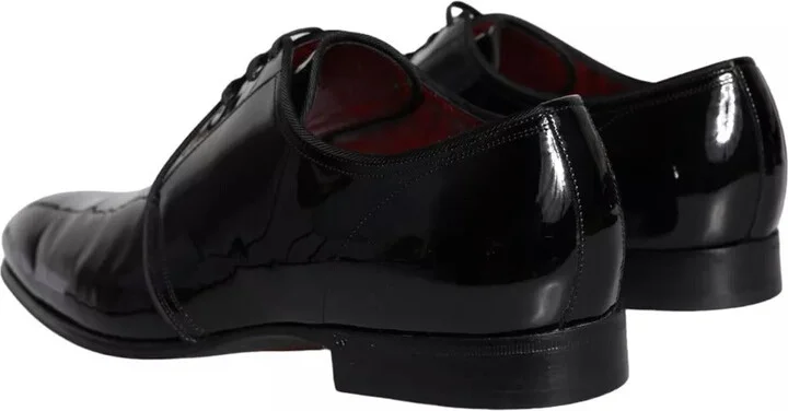 Black Patent Leather Derby Men Dress Men's Shoes (Pre-Owned) - Image 5