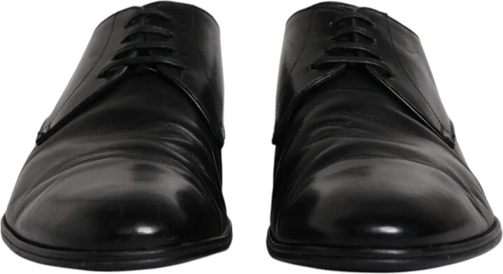 Black Patent Leather Derby Men Dress Men's Shoes (Pre-Owned) - Image 2