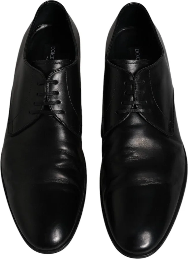 Black Patent Leather Derby Men Dress Men's Shoes (Pre-Owned) - Image 3