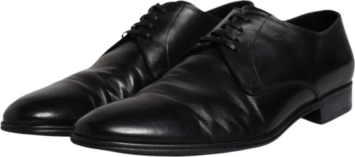 Black Patent Leather Derby Men Dress Men's Shoes (Pre-Owned) - Image 4