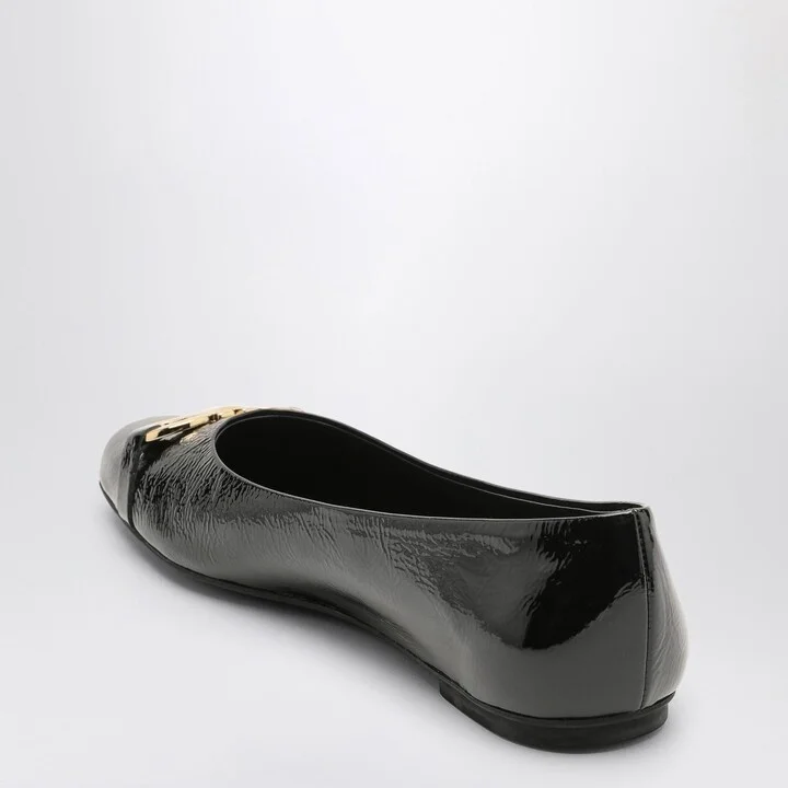 Black Patent Leather Gancini Ballerina - Image 4