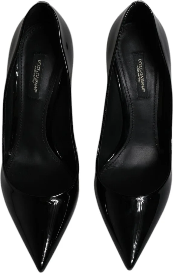 Black Patent Leather High Heels Pumps Women's Shoes - Image 3