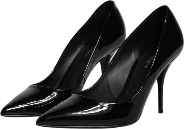 Black Patent Leather High Heels Pumps Women's Shoes - Image 4