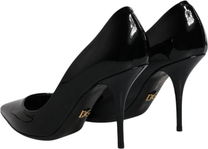Black Patent Leather High Heels Pumps Women's Shoes - Image 5