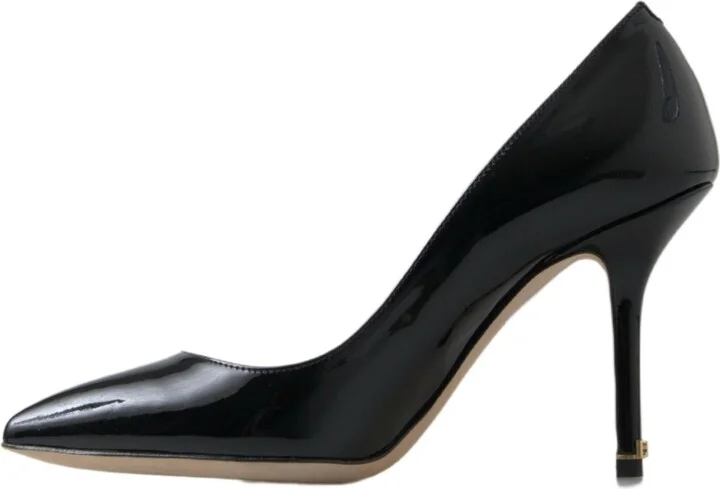 Black Patent Leather High Heels Pumps Women's Shoes - Image 2