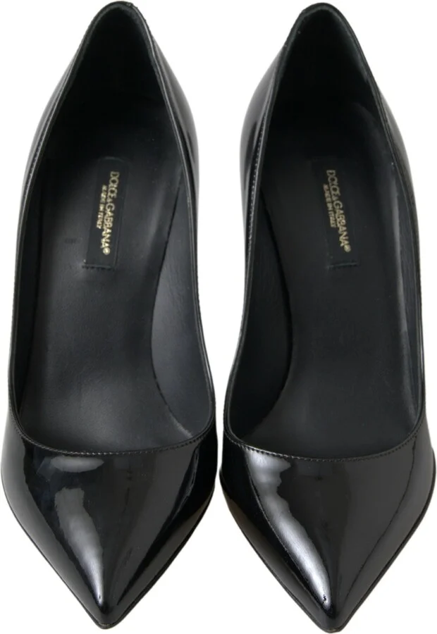 Black Patent Leather High Heels Pumps Women's Shoes - Image 3