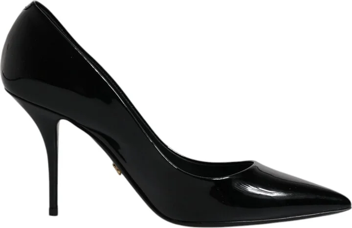 Black Patent Leather High Heels Pumps Women's Shoes