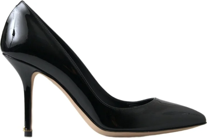 Black Patent Leather High Heels Pumps Women's Shoes