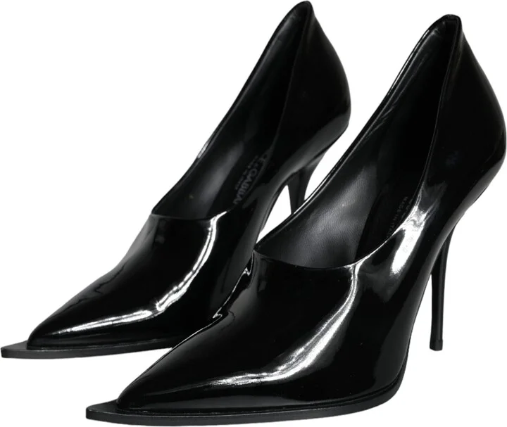 Black Patent Leather High Heels Pumps Women's Shoes (Pre-Owned) - Image 3