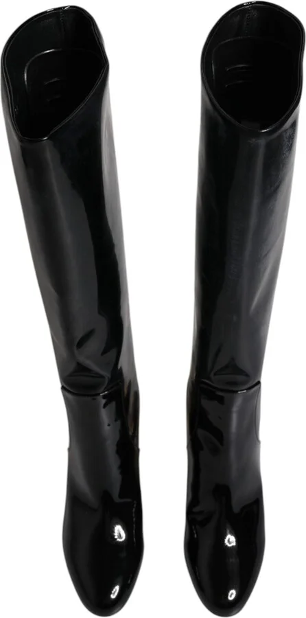 Black Patent Leather Vally High Boots Women's Shoes - Image 3