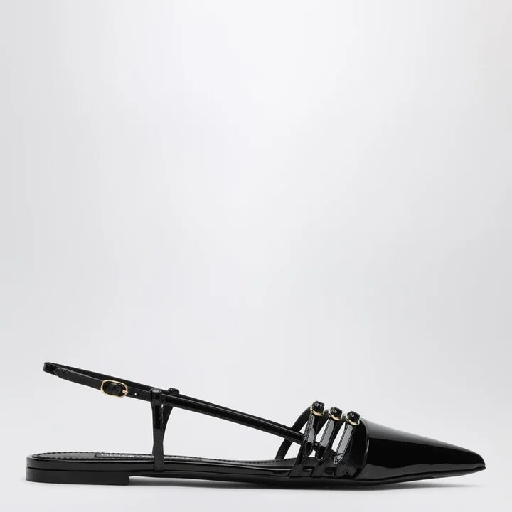 Black patent low slingback