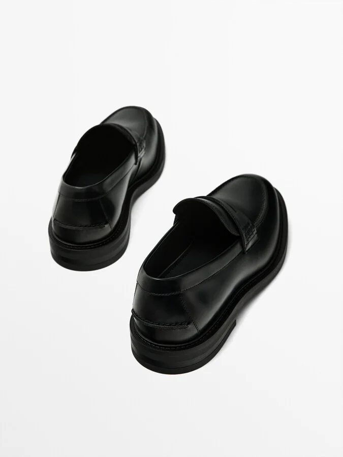 Black Penny Strap Loafers - Image 4