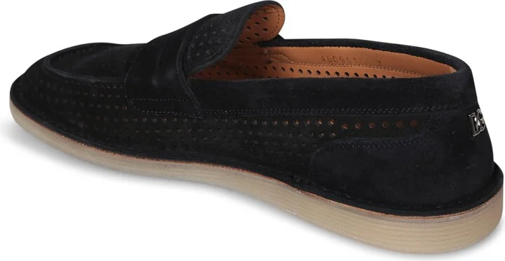 Black Perforated Suede Loafer - Image 3