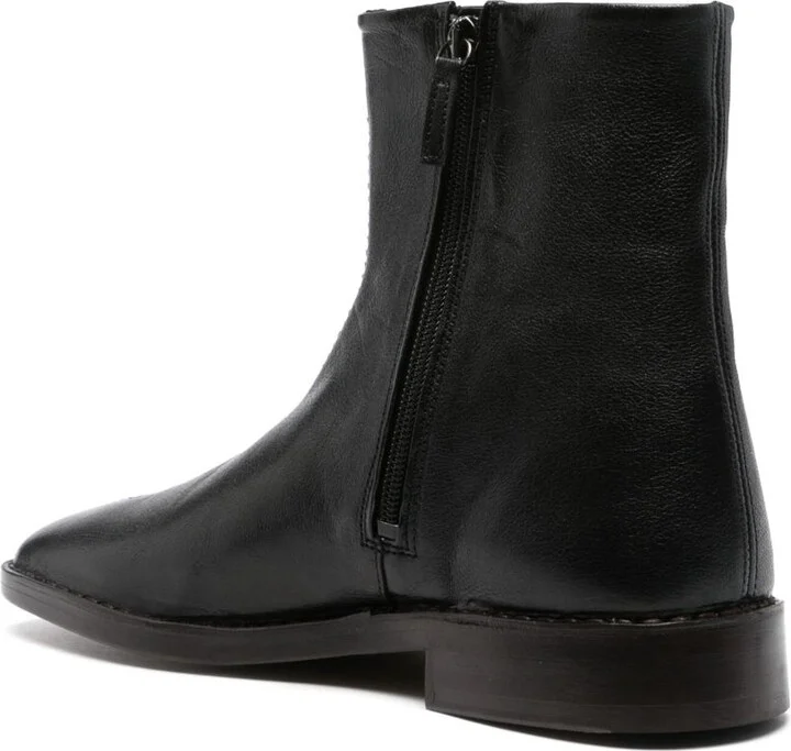 Black Pipped Zip-Up Boots - Image 3