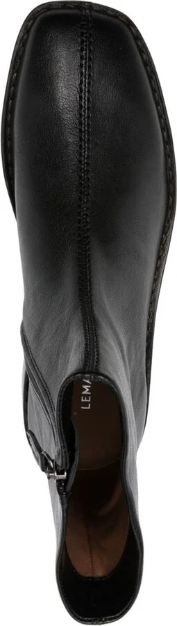 Black Pipped Zip-Up Boots - Image 4