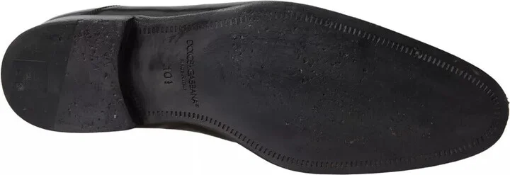 Black Polished Leather Formal Dress Men's Shoes (Pre-Owned) - Image 2