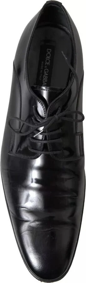 Black Polished Leather Formal Dress Men's Shoes (Pre-Owned) - Image 5