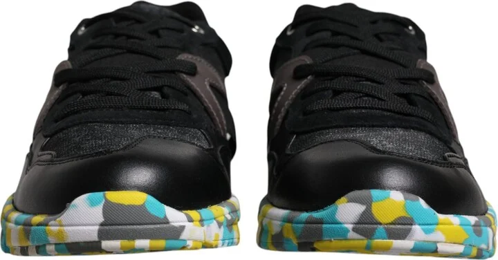 Black Polyester Low Top Men Sneakers Men's Shoes - Image 2