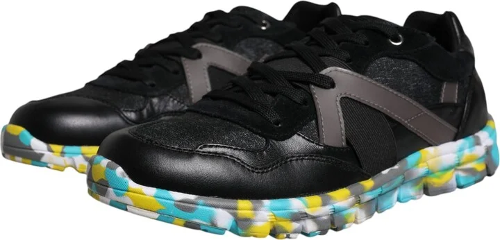 Black Polyester Low Top Men Sneakers Men's Shoes - Image 3