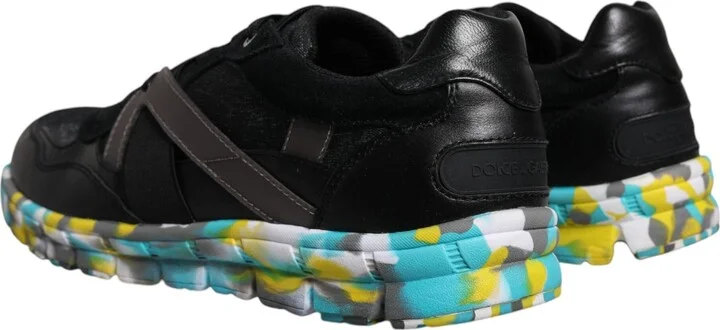 Black Polyester Low Top Men Sneakers Men's Shoes - Image 4