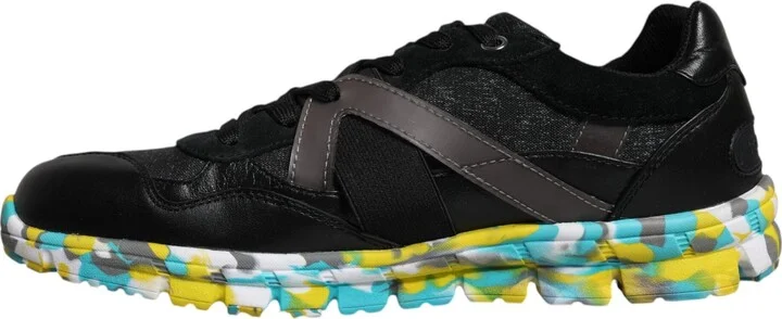 Black Polyester Low Top Men Sneakers Men's Shoes - Image 5