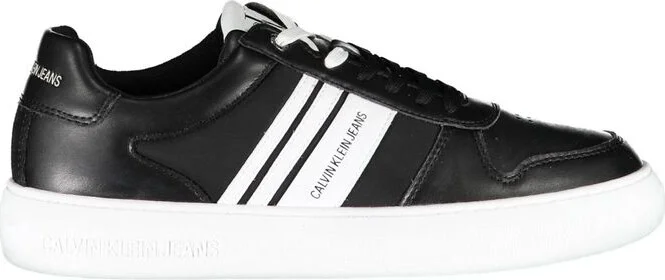 Black Polyester Men Men's Sneaker