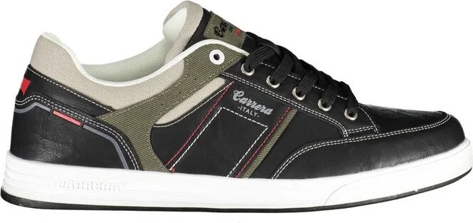 Black Polyester Men's Sneaker