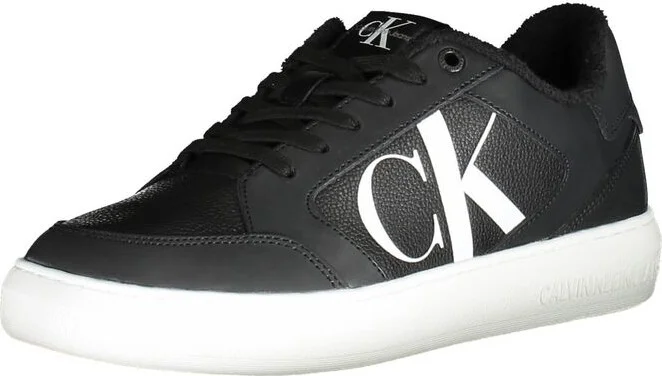 Black Polyester Men's Sneaker