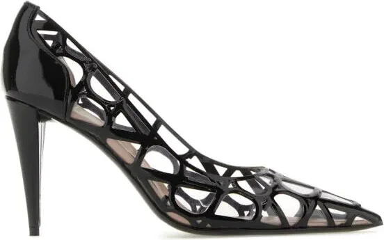 Black polymeric material and leather Toile Iconographe pumps