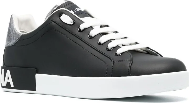 Black Portofino Leather Sneakers - Image 2