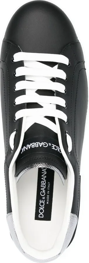 Black Portofino Leather Sneakers - Image 4